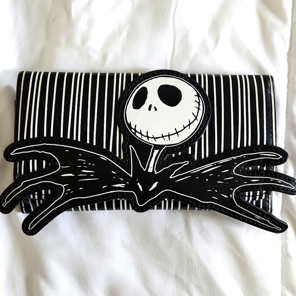 Disney The Nightmare Before Christmas Jack Skellington Striped Wallet
